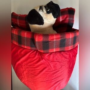 NWOT Red & Black Tufted Buffalo Plaid Sleeping Bag/Pet Bed 22” H X 17” W